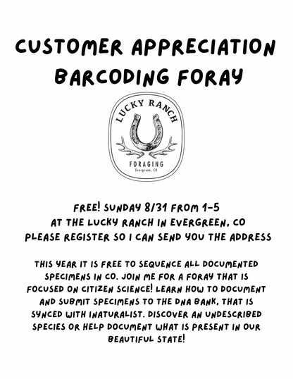 8/31 1-5 Free Barcoding Foray