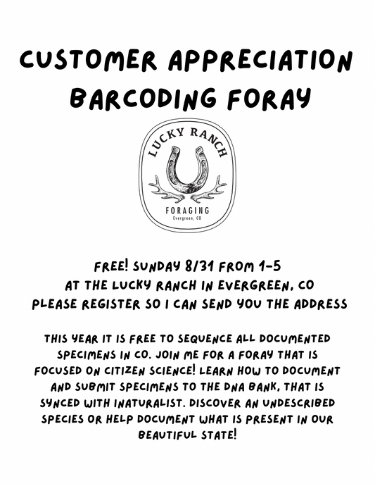 8/31 1-5 Free Barcoding Foray
